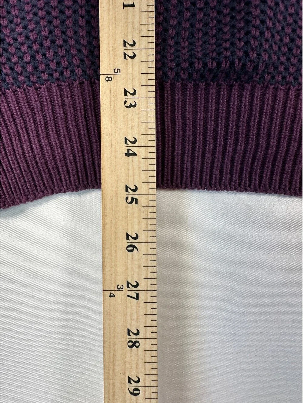 Vintage Claiborne 100% Cotton Chunky Knit Sweater Men's Medium Purple Made in US